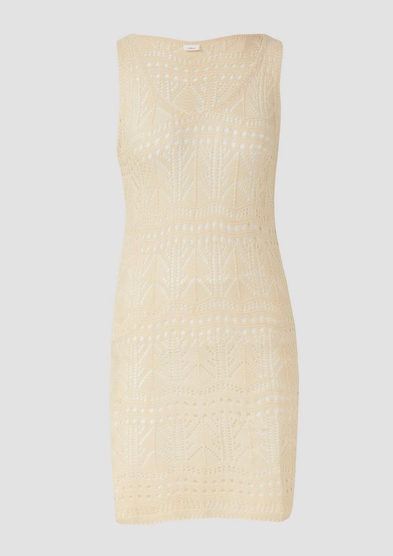 s.Oliver Strand-Kleid aus Ajour-Strick - beige