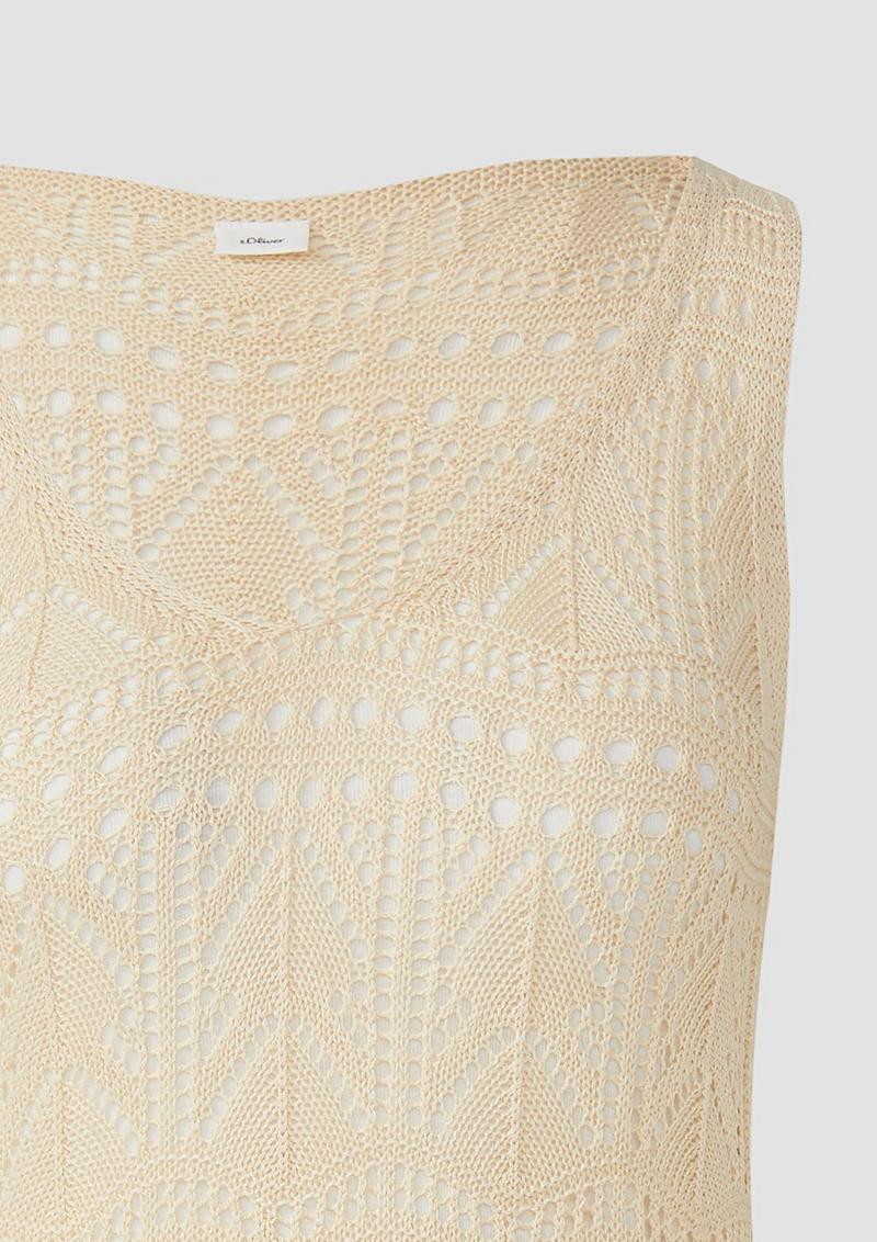 s.Oliver Strand-Kleid aus Ajour-Strick - beige