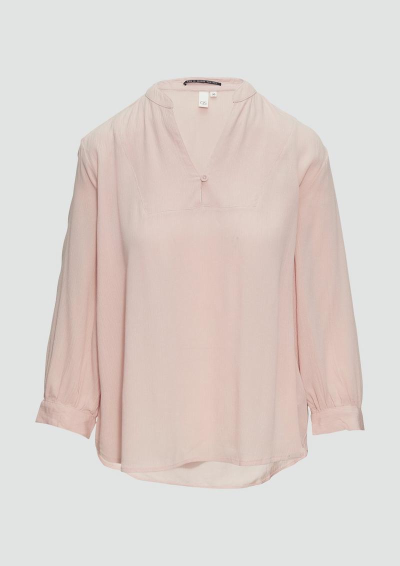 s.Oliver Viskose-Crêpe-Bluse mit 3/4 Arm - perlmuttrosa