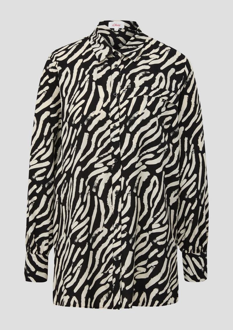 s.Oliver Longbluse aus reiner Viskose - schwarz