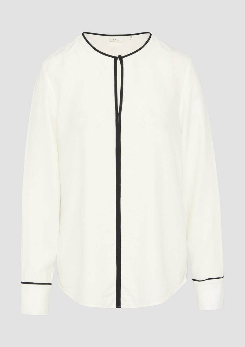 s.Oliver Viskosebluse mit Kontrastdetails - ecru