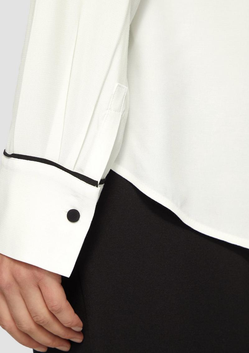 s.Oliver Viskosebluse mit Kontrastdetails - ecru