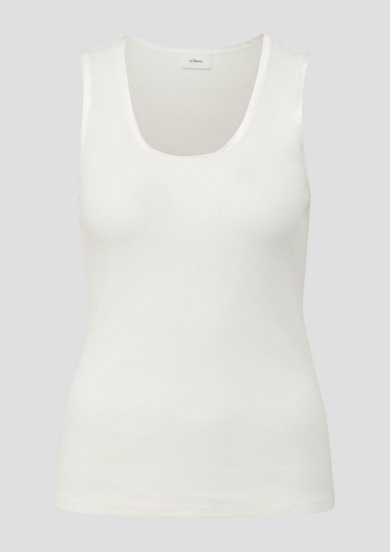s.Oliver Tanktop mit Satin-Detail - creme