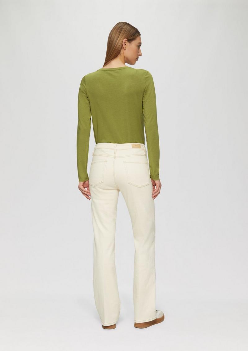 s.Oliver Longsleeve aus Baumwollstretch - guacamole