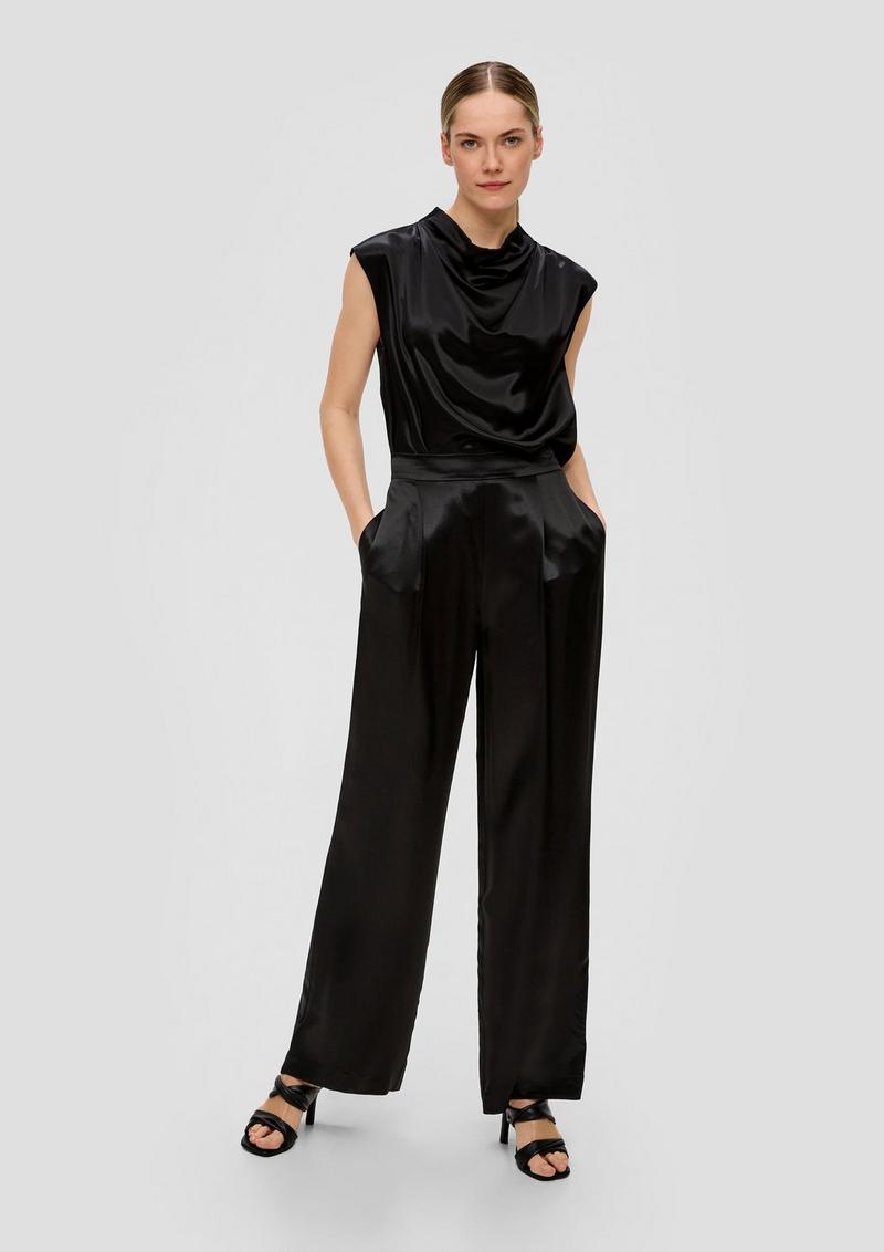 s.Oliver Blusentop aus Satin - schwarz