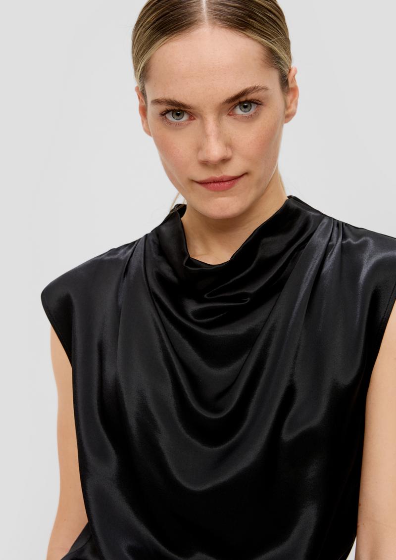 s.Oliver Blusentop aus Satin - schwarz