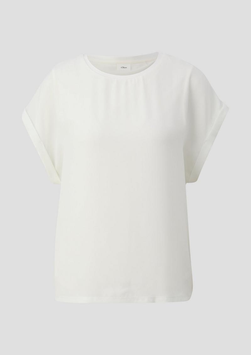 s.Oliver Bluse mit Chiffon-Layer - ecru