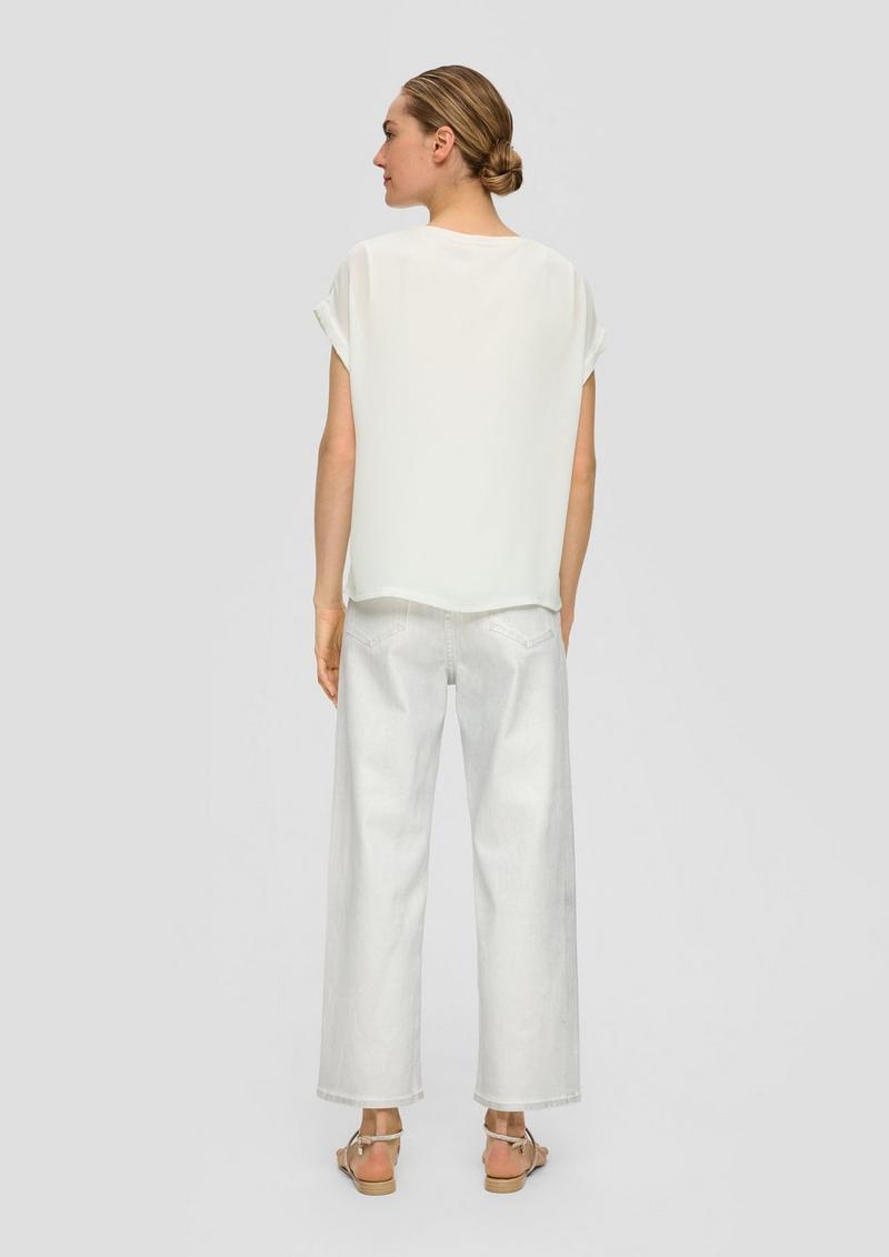 s.Oliver Bluse mit Chiffon-Layer - ecru