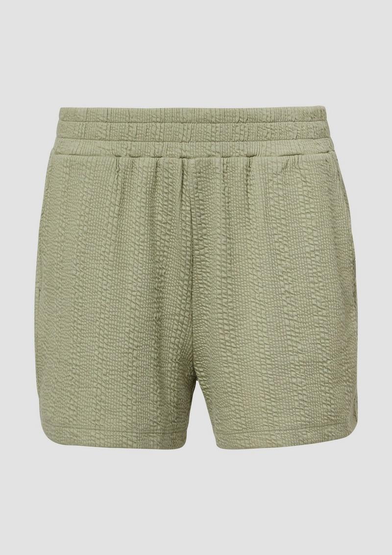 s.Oliver Strukturierte Jersey-Shorts - salbeigrün