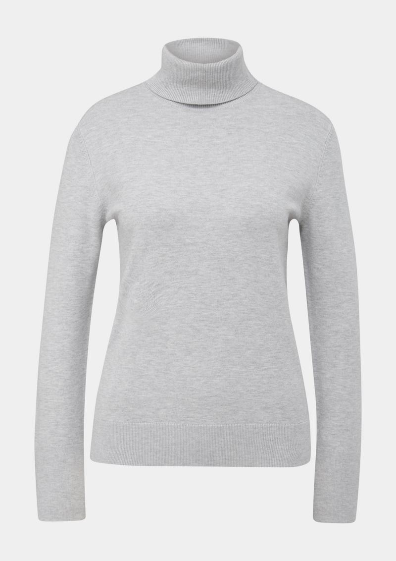 s.Oliver Rollkragenpullover aus Viskosemix - taubengrau