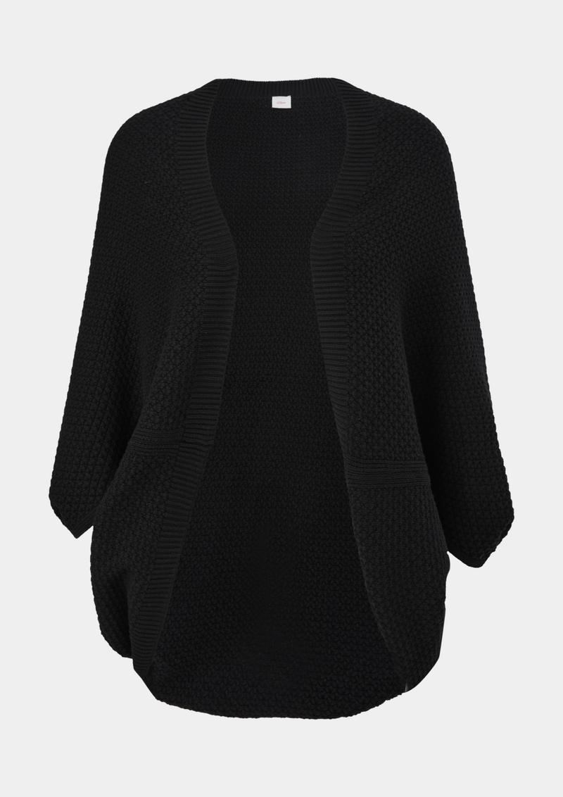 s.Oliver Poncho aus Baumwollmix - schwarz