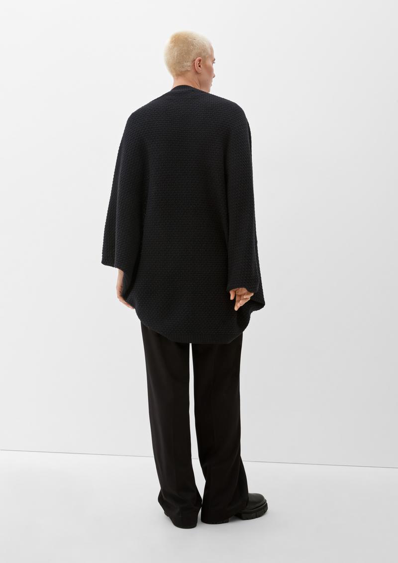 s.Oliver Poncho aus Baumwollmix - schwarz