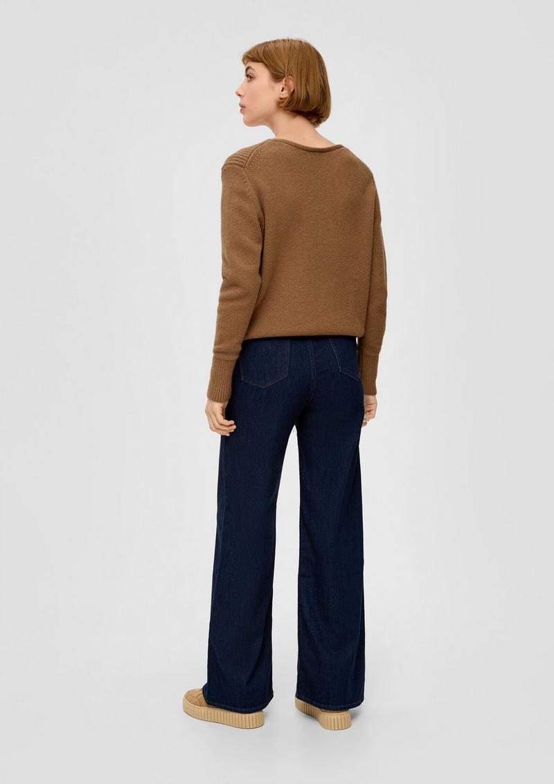 s.Oliver Strickpullover mit V-Ausschnitt - zimt
