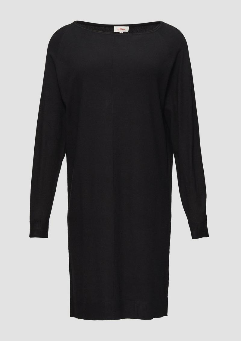 s.Oliver Feinstrickkleid mit U-Boot-Ausschnitt - schwarz
