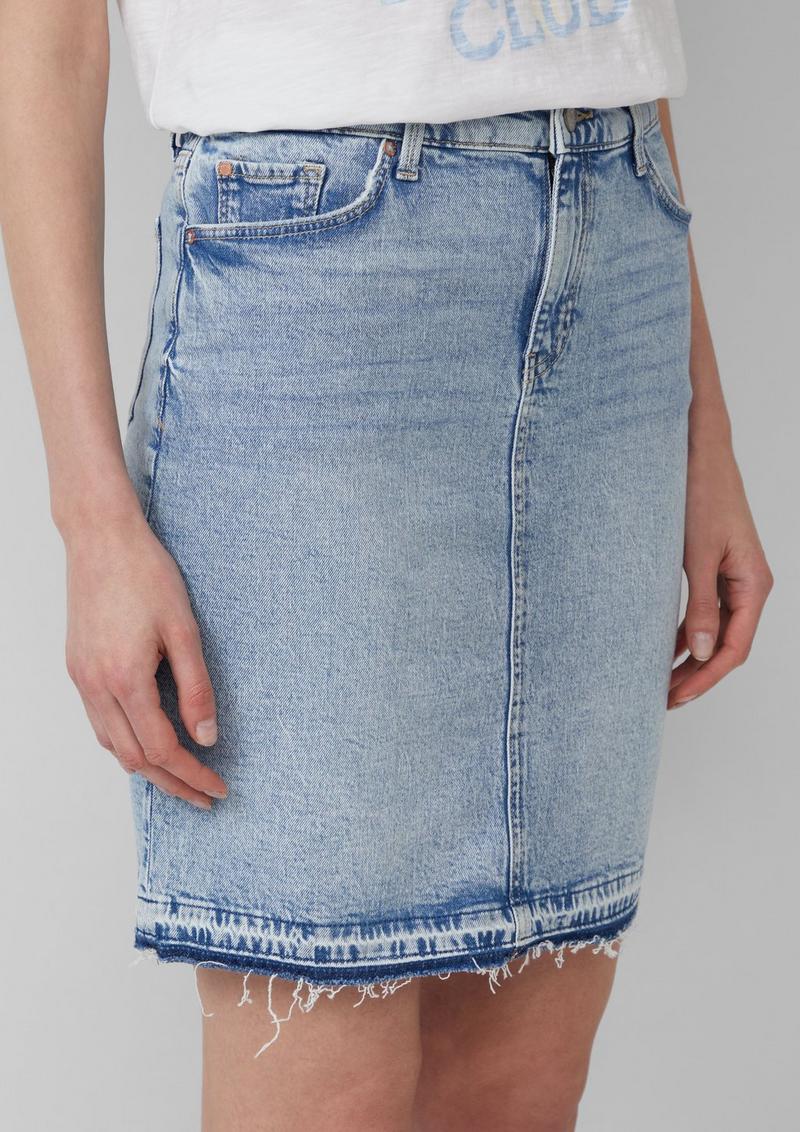 s.Oliver Kurzer Jeansrock mit offenem Saum - hellblau