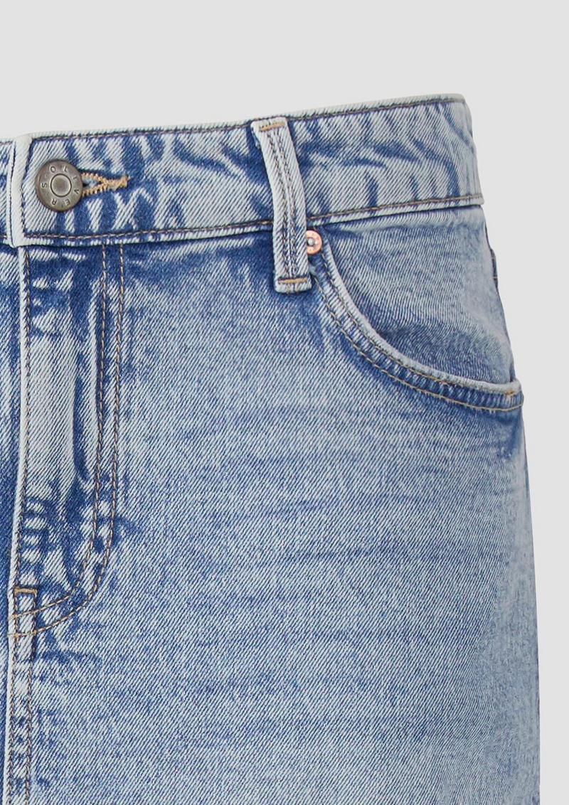 s.Oliver Kurzer Jeansrock mit offenem Saum - hellblau