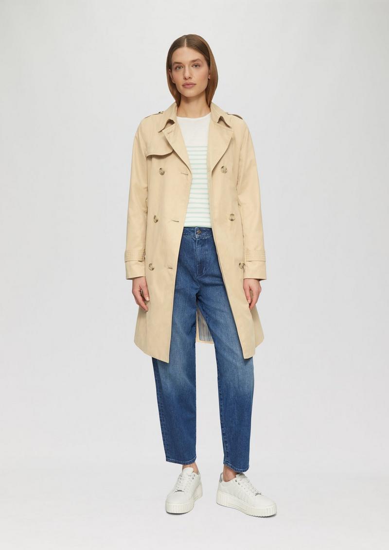 s.Oliver Trenchcoat mit Streifen-Futter - sandstein