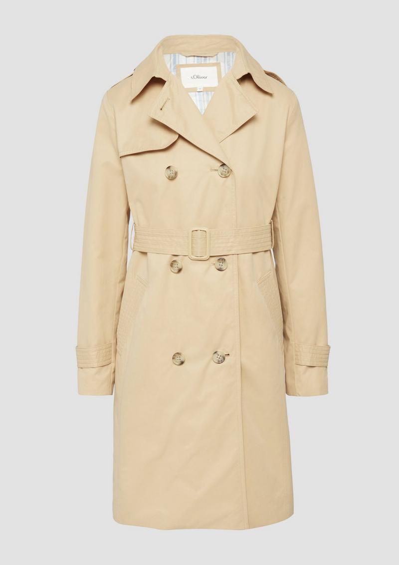 s.Oliver Trenchcoat mit Streifen-Futter - sandstein