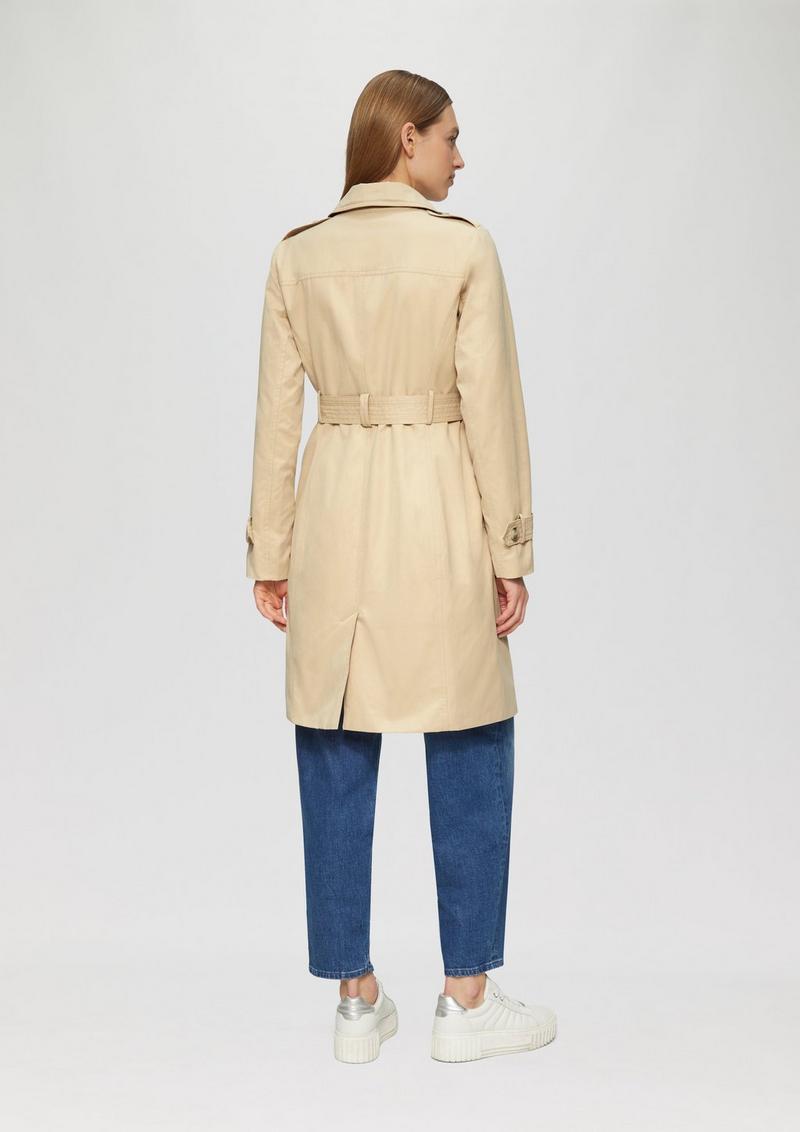 s.Oliver Trenchcoat mit Streifen-Futter - sandstein