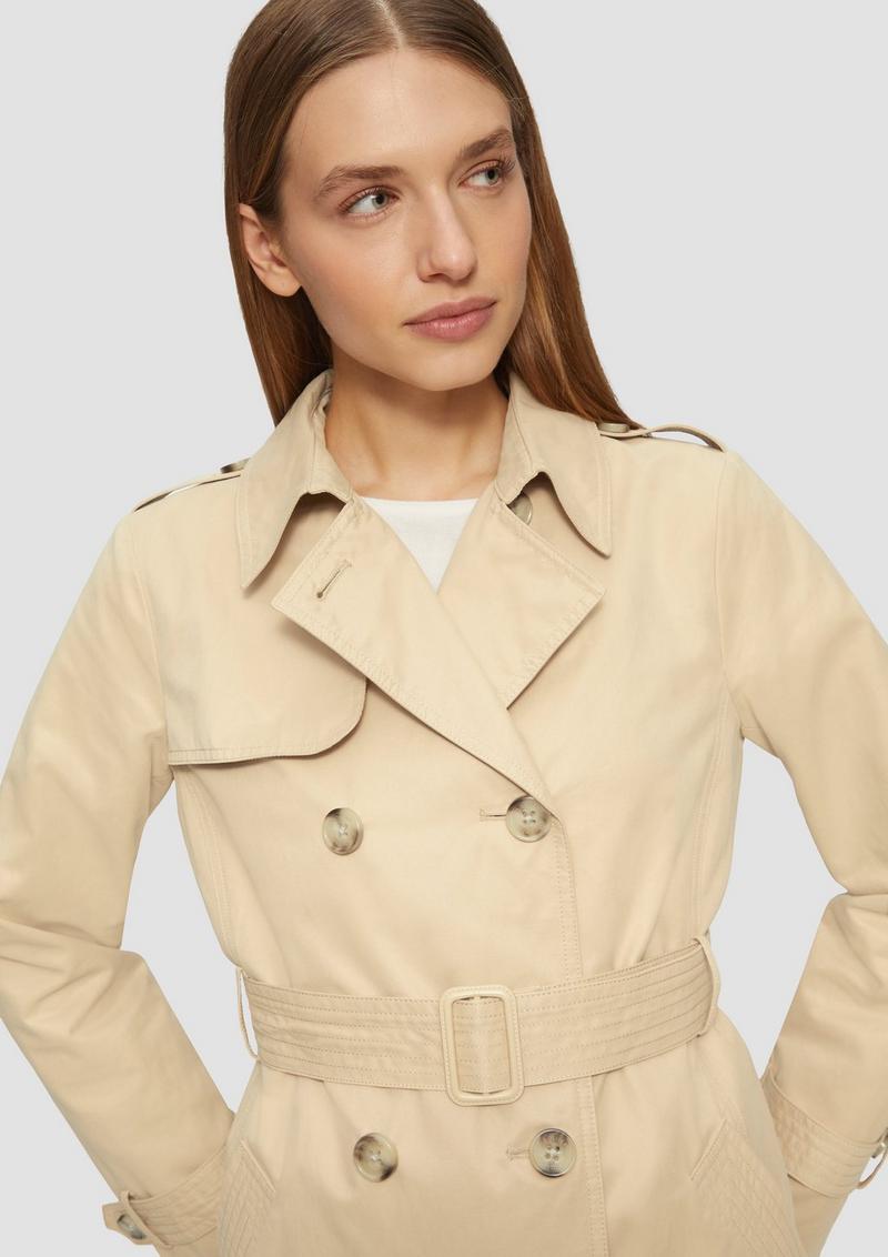 s.Oliver Trenchcoat mit Streifen-Futter - sandstein