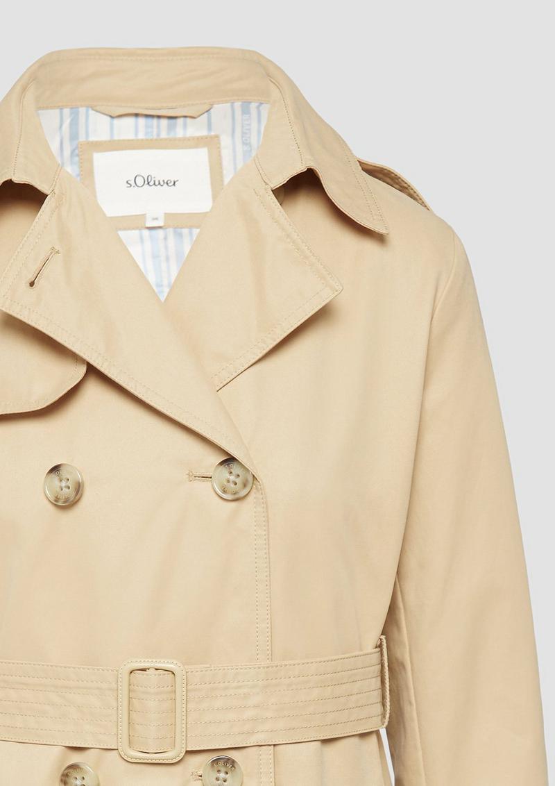 s.Oliver Trenchcoat mit Streifen-Futter - sandstein