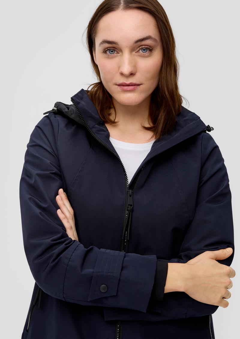 s.Oliver Mantel mit Logo-Reißverschluss - navy