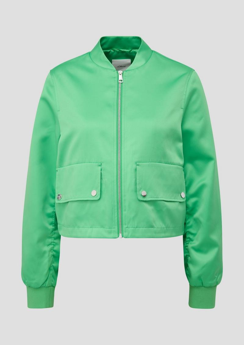 s.Oliver Blouson aus Satin - grün