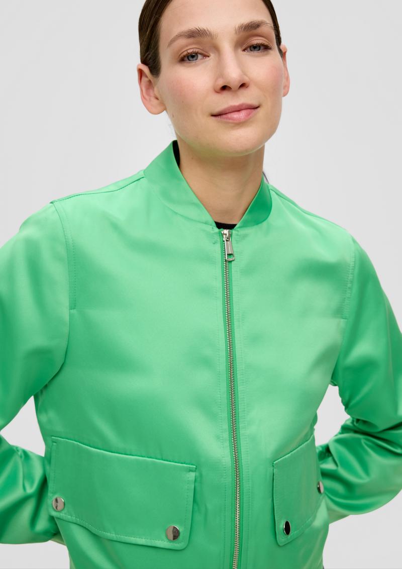 s.Oliver Blouson aus Satin - grün