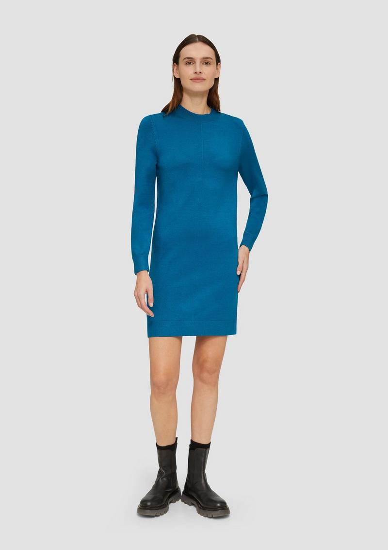 s.Oliver Feinstrickkleid mit Naht-Details - petrol