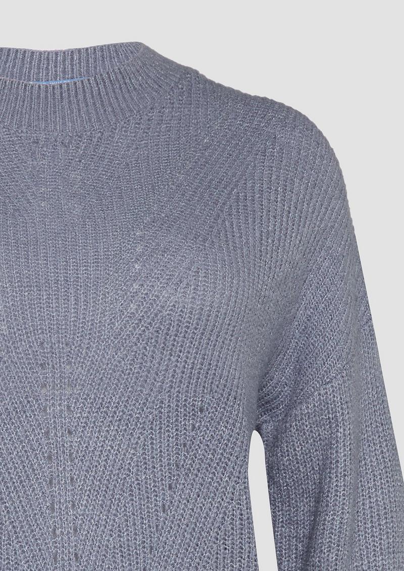 s.Oliver Flauschiger Strickpullover mit Ajourmuster - blassblau