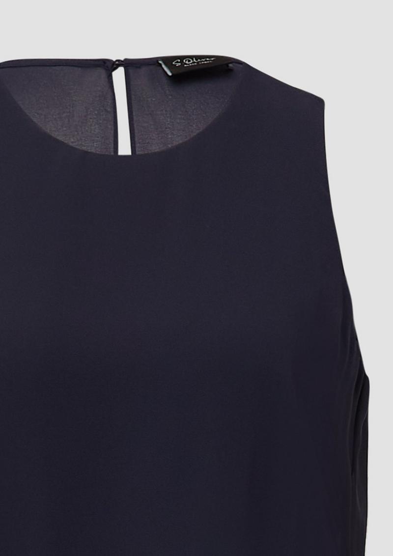 s.Oliver Ärmelloser Jumpsuit mit Chiffon-Layer - navy