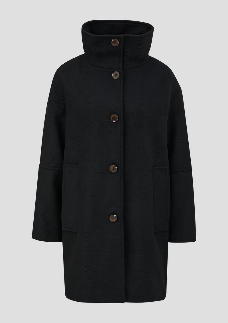 s.Oliver Twill-Mantel aus Wollmix - schwarz
