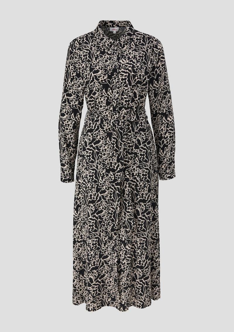 s.Oliver Midikleid aus Viskose - schwarz