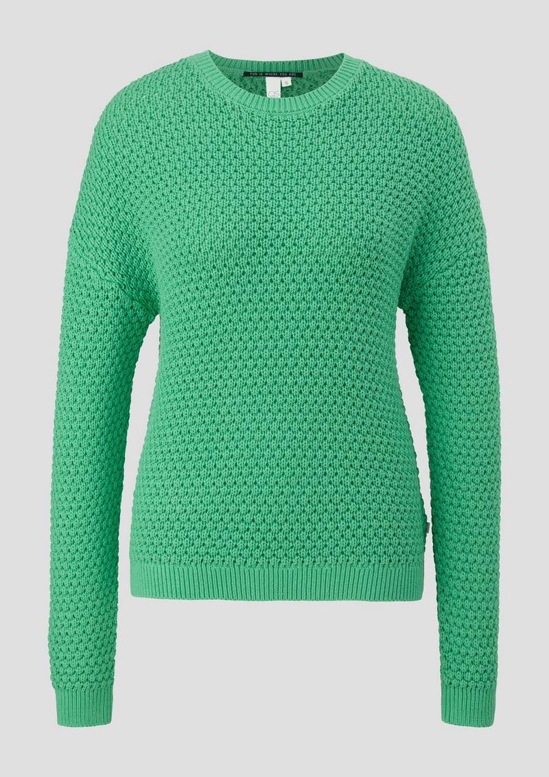 s.Oliver Pullover mit Strickmuster - smaragd