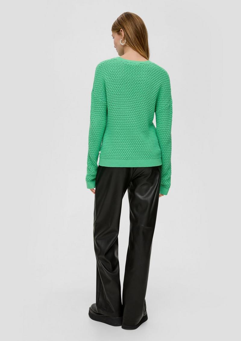 s.Oliver Pullover mit Strickmuster - smaragd
