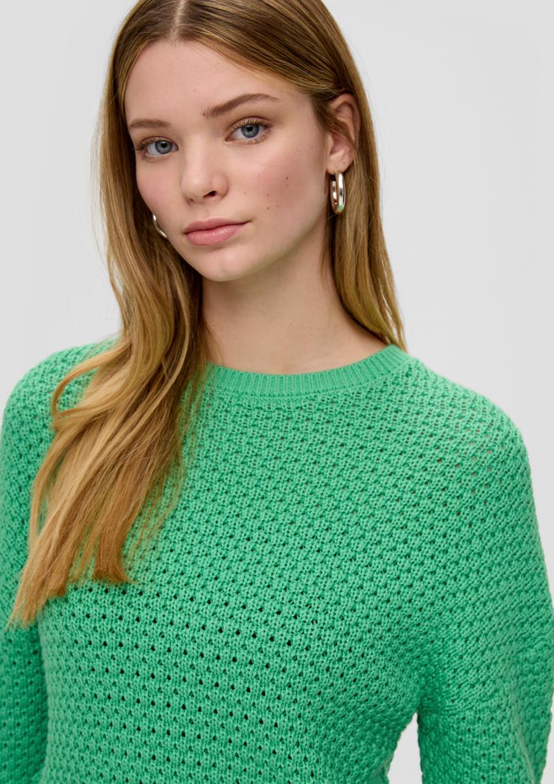s.Oliver Pullover mit Strickmuster - smaragd