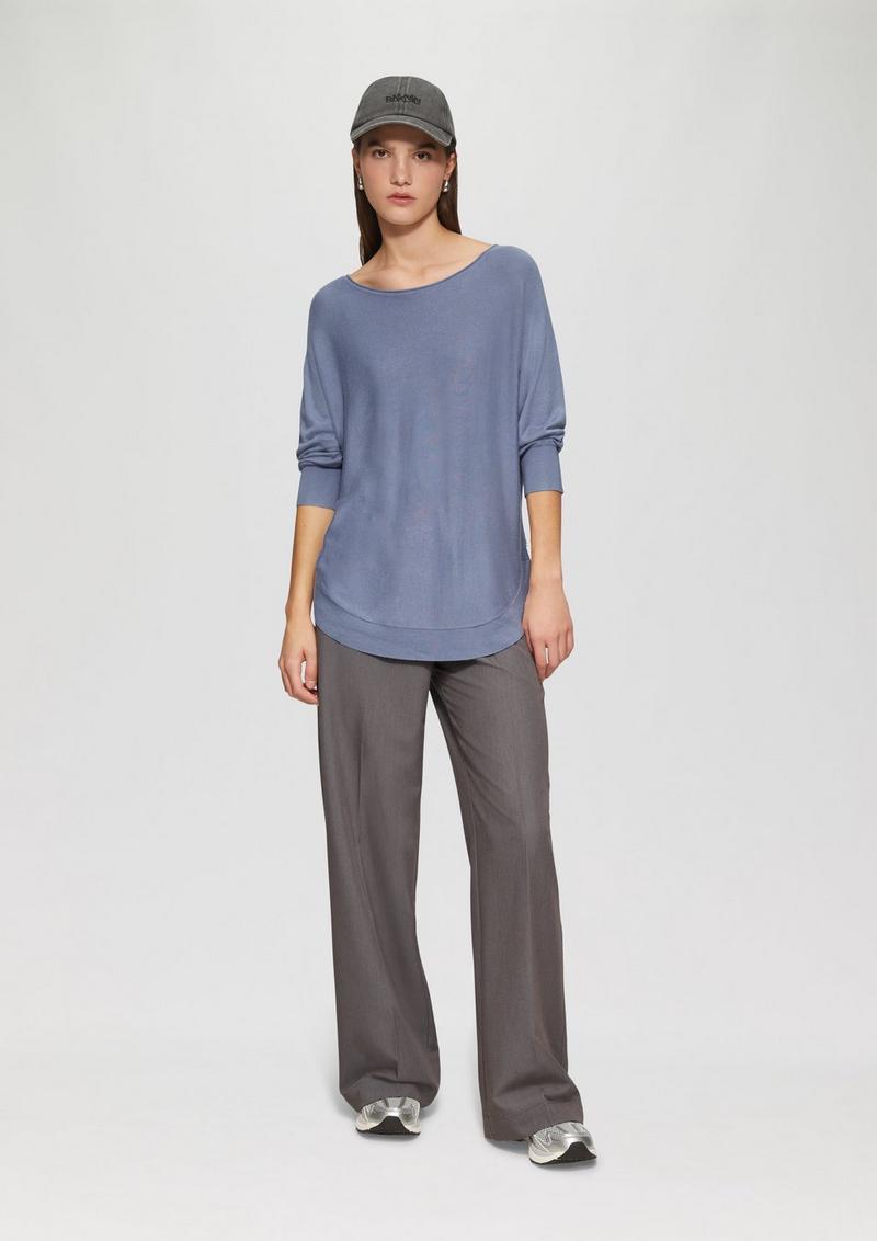 s.Oliver Strickpullover mit Fledermausärmeln - blassblau