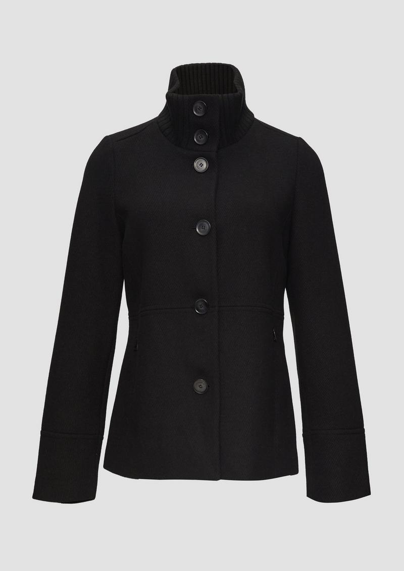 s.Oliver Twilljacke mit Strick-Stehkragen und Eingrifftaschen - schwarz