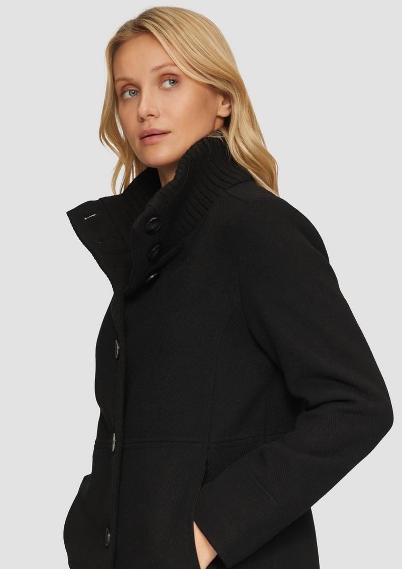 s.Oliver Twilljacke mit Strick-Stehkragen und Eingrifftaschen - schwarz