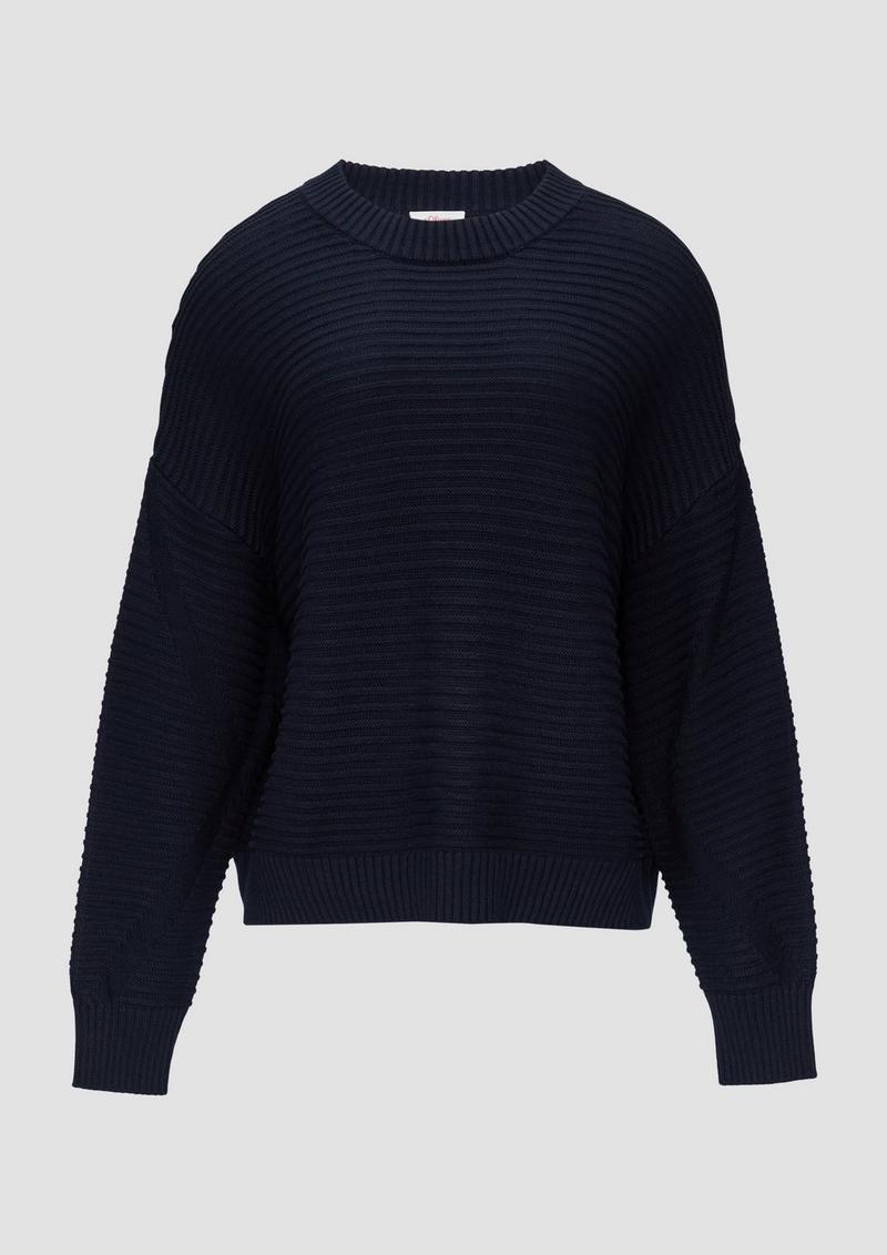 s.Oliver Oversized Strickpullover mit Strukturdetails - navy