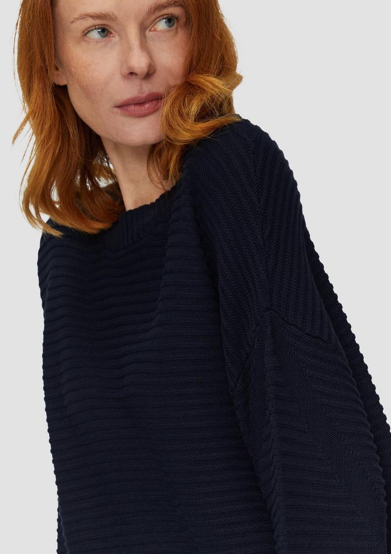 s.Oliver Oversized Strickpullover mit Strukturdetails - navy