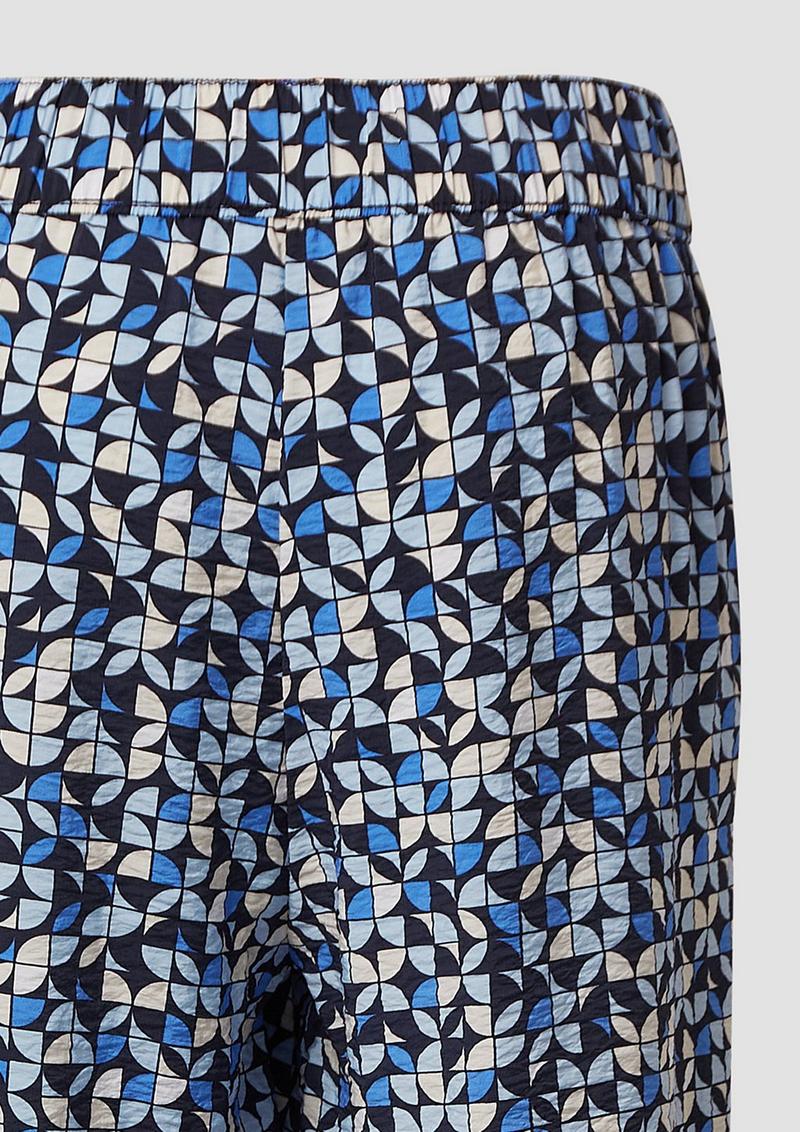 s.Oliver Strukturierte Culotte mit Elastikbund und Eingrifftaschen - navy