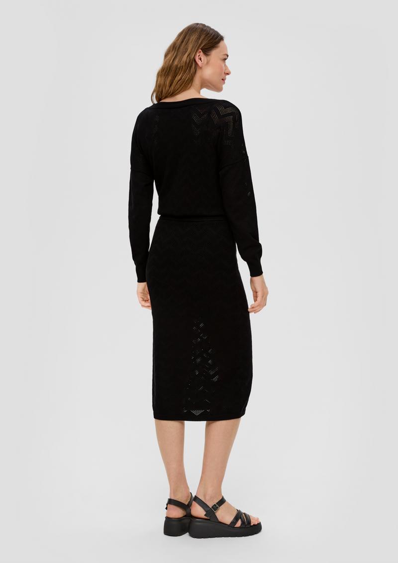 s.Oliver Midirock mit Strickmuster - schwarz