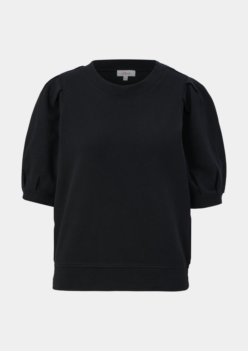 s.Oliver Sweatshirt mit halblangem Arm - schwarz