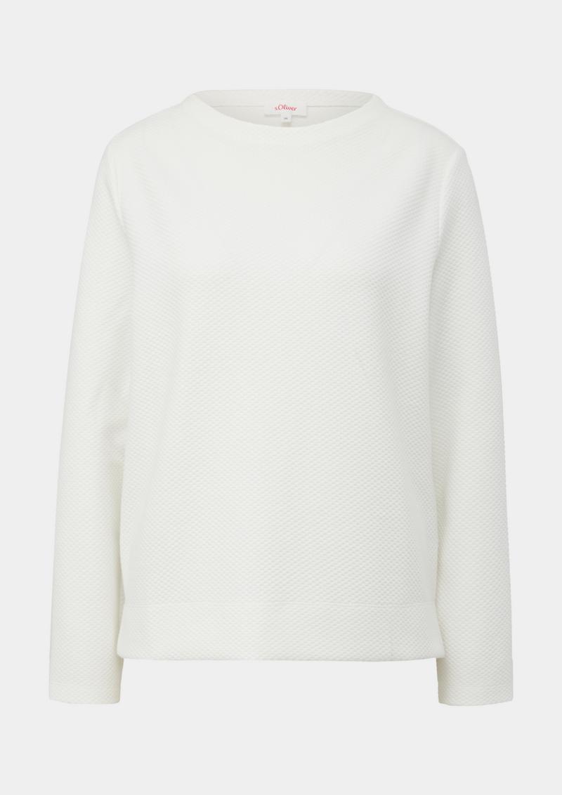 s.Oliver Jacquard-Pullover aus Viskosemix - ecru