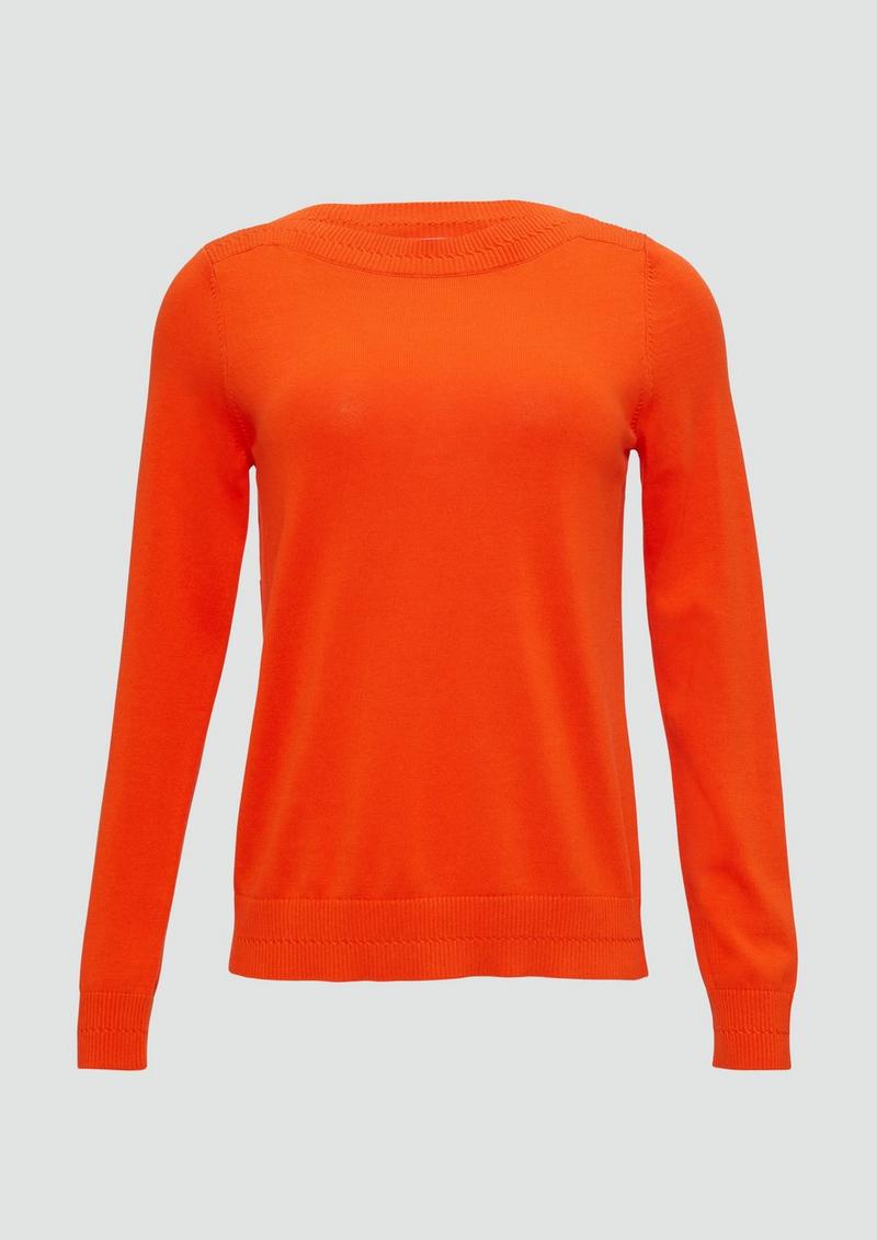 s.Oliver Strickpullover mit U-Boot-Ausschnitt - orange