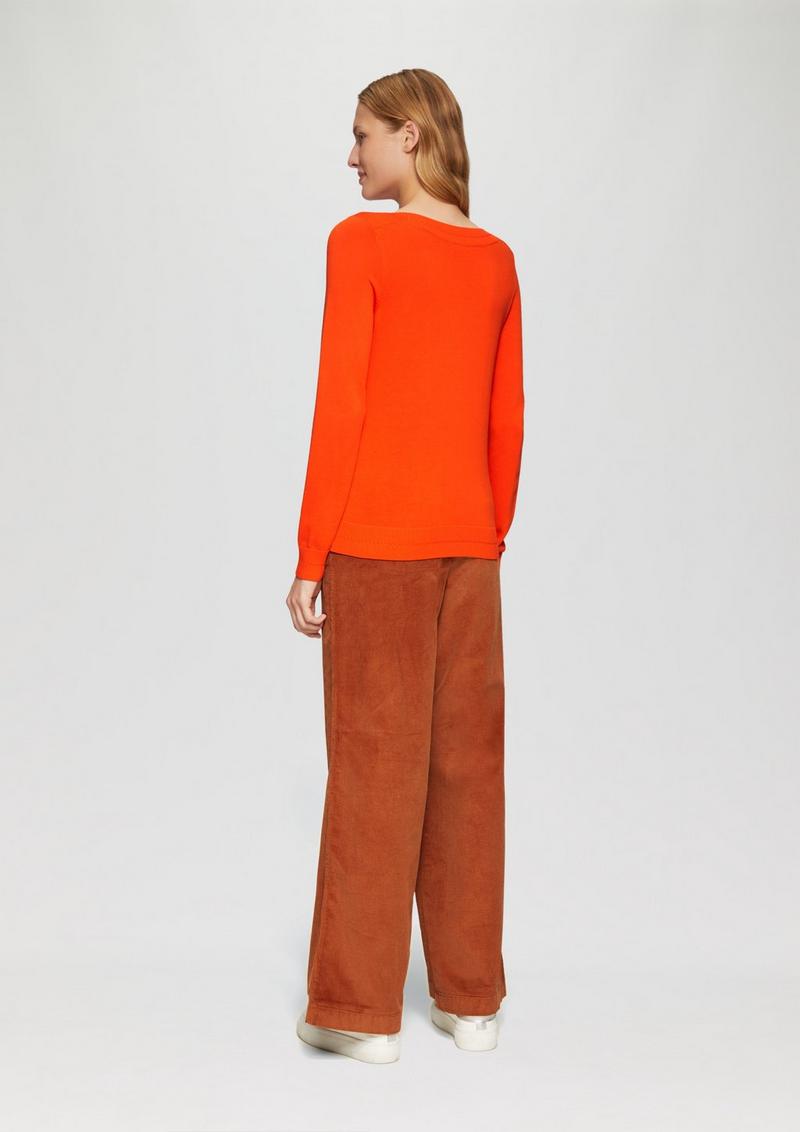 s.Oliver Strickpullover mit U-Boot-Ausschnitt - orange