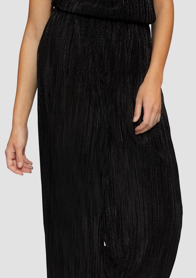s.Oliver Plissierte Wide-Leg-Hose mit Glitzergarn - schwarz