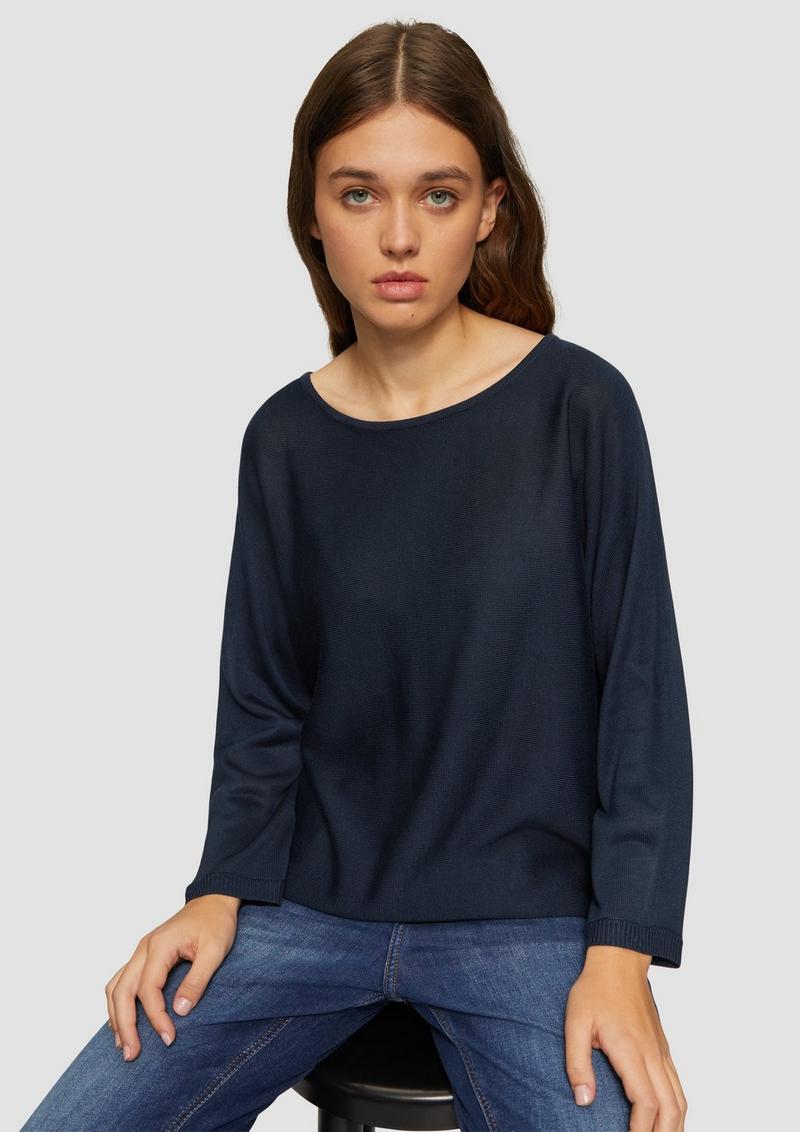 s.Oliver Strickpullover mit Fledermausärmeln - tiefblau