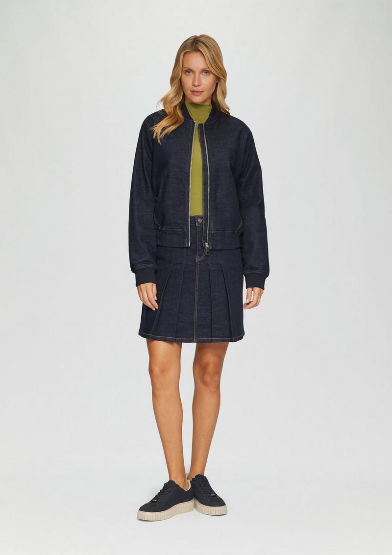 s.Oliver Wattierte Bomberjacke aus Denim - blau